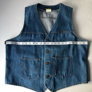 Vintage 60’s Wrangler Denim Western Style Vest, Size XL